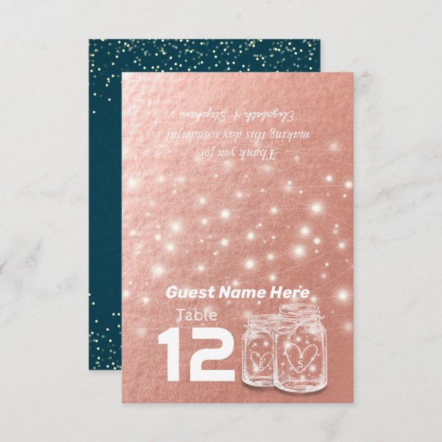 Invitation Table de placement de mariage pliée avec numéro d' (Devant / Derrière)