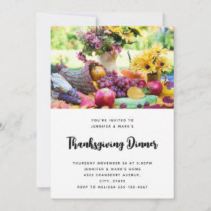 Invitation Table de récolte d'automne de vacances de Thanksgi