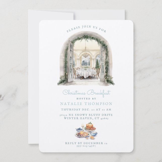 Invitation Table de salle à manger | Christmas Breakfast (Devant)