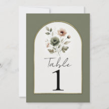 Table floral aquarelle or rose poussiéreux et or 