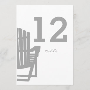 Invitation Table Numéro Chaise Adirondack Grise