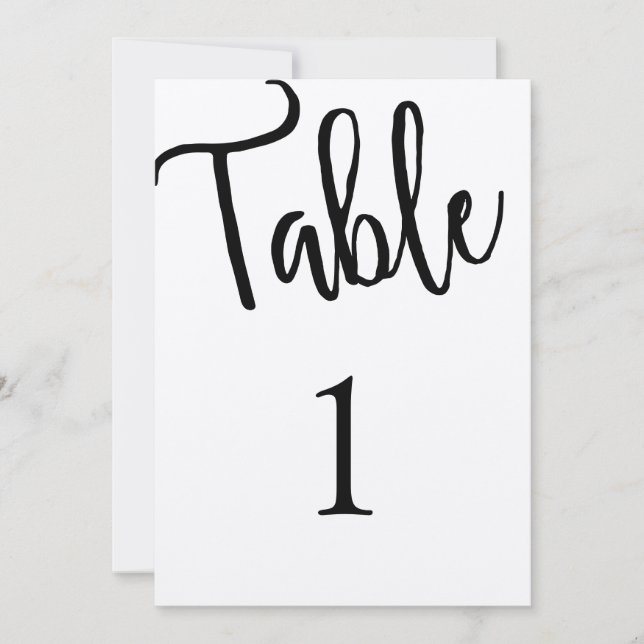 Invitation Table numéro moderne rustique. Kraft mariage. Simp (Devant)