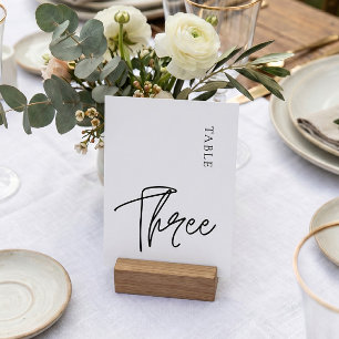 Invitation Table numéro trois minimaliste simple