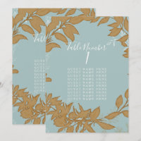 Table Sièges Dusty Blue et White Wreath Bridal