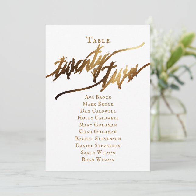 Invitation Tableau de bord 22 du tableau de bord Gold Elegant (Debout devant)
