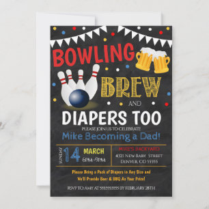 Invitation Tableau de bord de Bowling et d'invitation au Baby