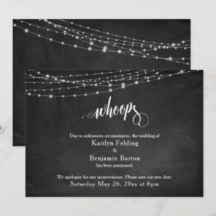 Invitation Tableau de bord et lumières Reporté Mariage "Oups"