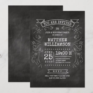 Invitation Tableau de bord personnalisable Anniversaire