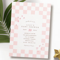 Tableau de bord rose | Baby shower fille Coeurs mi