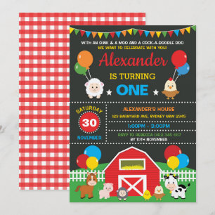 Invitation Tableau de fête d'anniversaire d'animaux de
