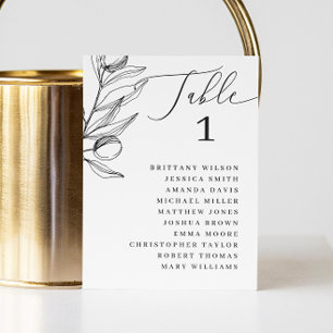 Invitation Tableau de mariage aux olives Botanique minimali