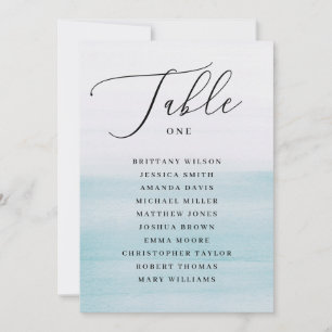 Invitation Tableau de mariage bleu nautique. Élégant océan