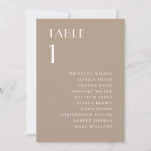 Invitation Tableau de mariage taupe poussiéreux minimal moder
