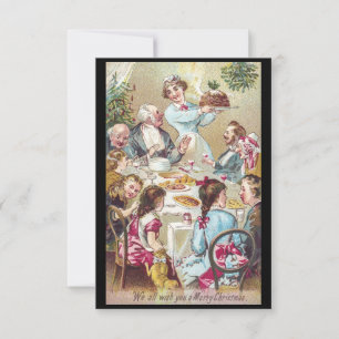 Invitation Tableau de Noël Vintage Dîner de vacances