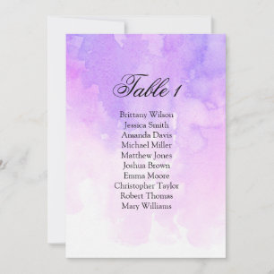 Invitation Tableau de placement de mariage à l'aquarelle. Ros