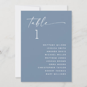 Invitation Tableau de placement de mariage élégant bleu pouss