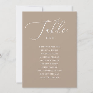Invitation Tableau de placement de mariage Taupe Poussiéreux 