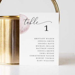 Invitation Tableau de placement Mystique Rose Lune. Mariage é