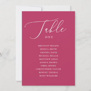 Invitation Tableau de Siège de Mariage Rose Romantique Frambo