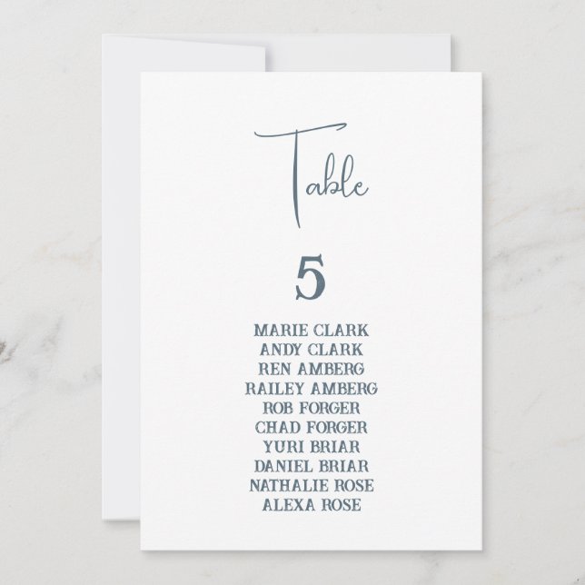 Invitation Tableau de sièges Mariage bleu (Devant)