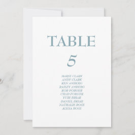 Invitation Tableau de sièges Mariage bleu