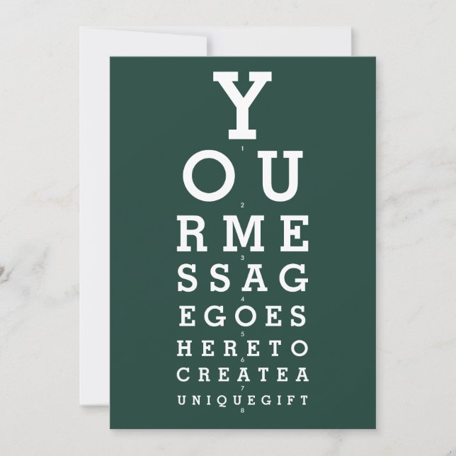 Invitation Tableau de vue Yeux Vert Emeraude Message personna (Devant)