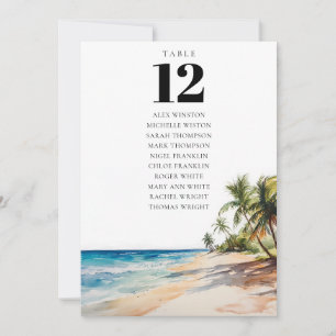 Invitation Tableau des nombres de places de la plage tropical