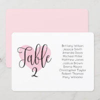 Tableau des sièges mariages de coeur rose. Plan pa