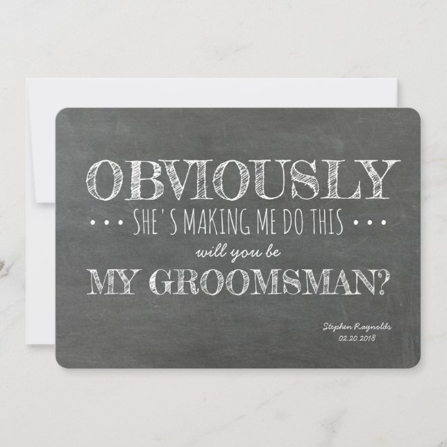 Invitation Tableau | GROOMSMAN | BEST MAN Funny Proposition (Devant)