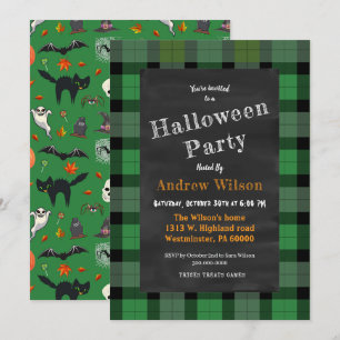 Invitation Tableau Lit Et Éffrayant D'Halloween