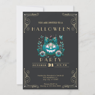 Invitation Tableau noir Citrouille Jack-O' Lantern Halloween 