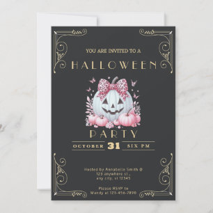 Invitation Tableau noir Citrouille Jack-O' Lantern Halloween 