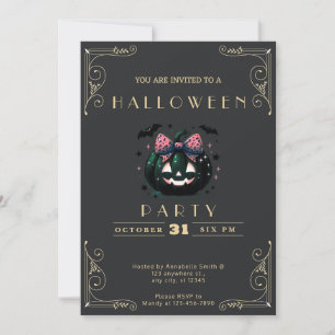 Invitation Tableau noir Citrouille Jack-O' Lantern Halloween