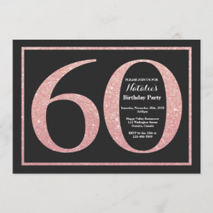 Invitation Tableau noir de la Parties scintillant d'or rose R