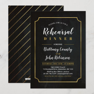Invitation Tableau noir Dîner de répétition de mariage clas