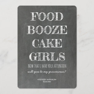 Invitation Tableau noir GROOMSMAN / BEST MAN Funny Propositio