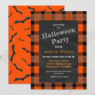 Invitation Tableau noir Halloween