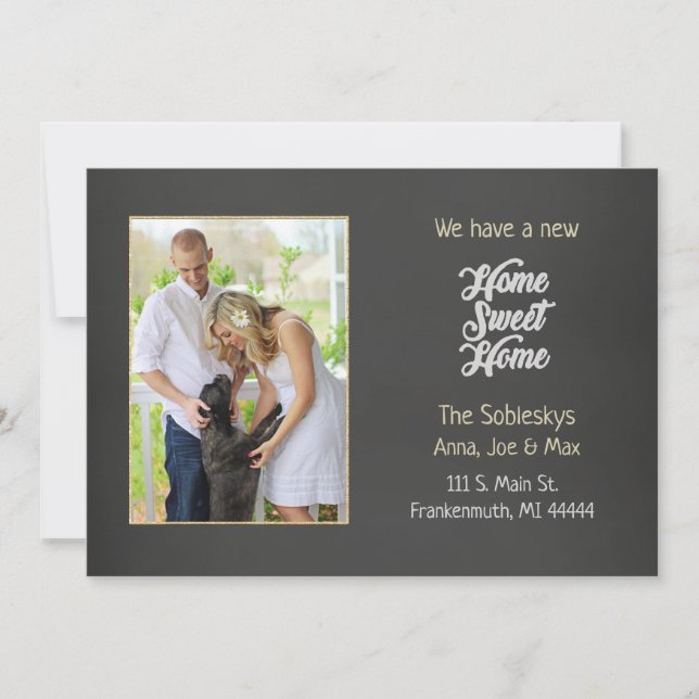 Invitation Tableau noir photo que nous avons déplacé (Devant)