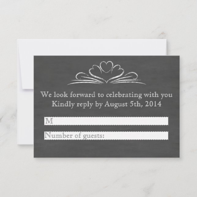 Invitation Tableau noir RSVP pour l'alcool, la nourriture et  (Devant)