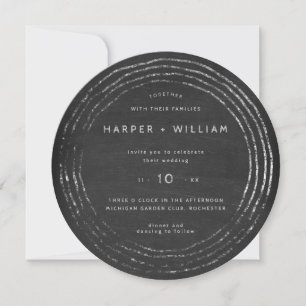 Invitation Tableau noir rustique dessin à la main mariage inv