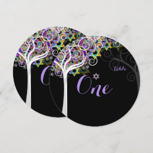 Invitation Tableau PixDezines no. arbre de vie Bat mitzvah