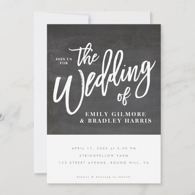 Invitation Tableau rustique de manuscrit (Devant)