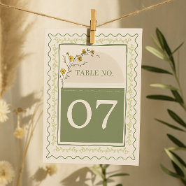 Invitation Tableau vintage vert et crème Floral