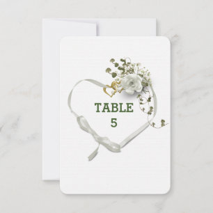 Invitation Tablette mariage Blanc Ruban Heart