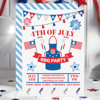 Tablier de barbecue du 4 juillet bleu clair Fête B