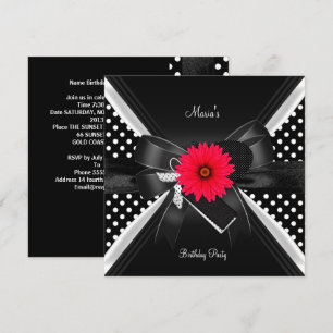 Invitation Tache de naissance Fête Anniversaire Polka Point N