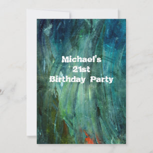 Invitation Tache de peinture Grunge 21e anniversaire Homme 01