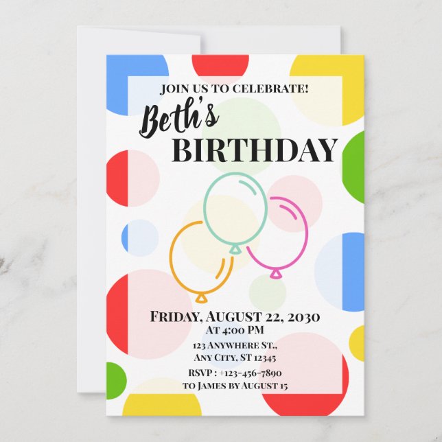 Invitation Taches et Points (Devant)