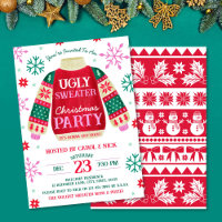 Tacky Festive Ugly Sweater Party Rouge et Vert
