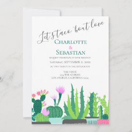 Invitation Taco à l'amour succulent mariage de cactus